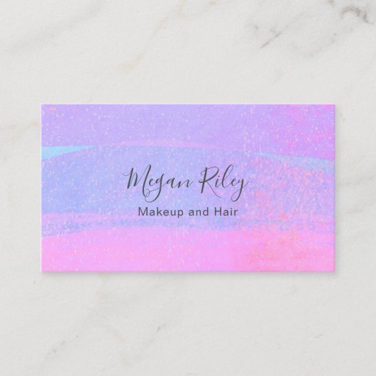 抽象芸術紫グラデーションピンク水彩洗剤 名刺 (正面)