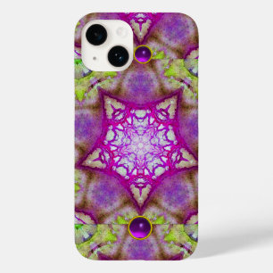 抽象芸術紫グリーン明るい赤紫色星（宝石あり） Case-Mate iPhone 14ケース