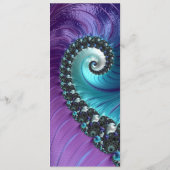 抽象芸術紫ターコイズスパイラルフラクタルブックマーク (裏面)