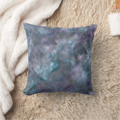 抽象芸術紫ブルーティール（緑がかった色）石英大理石花崗岩 クッション (ブランケット)
