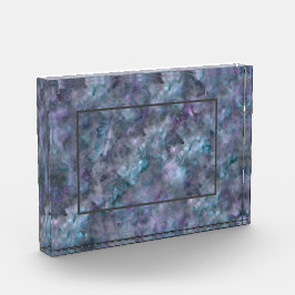 抽象芸術紫ブルーティール（緑がかった色）石英大理石花崗岩 フォトブロック