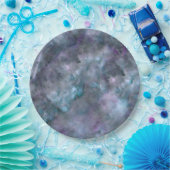 抽象芸術紫ブルーティール（緑がかった色）石英大理石花崗岩 ペーパープレート (パーティー)