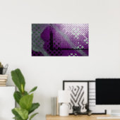抽象芸術紫メタリックグランジポスター ポスター (ホームオフィス)