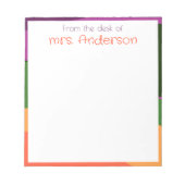 抽象芸術紫縁ど緑 ノートパッド (正面)