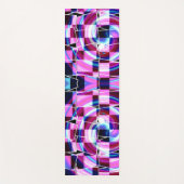 抽象芸術紫色のピンク色の正方形の幾何学的パターン ヨガマット (正面)