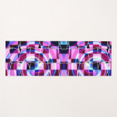 抽象芸術紫色のピンク色の正方形の幾何学的パターン ヨガマット (正面(横))