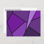 抽象芸術紫色のポリゴン ポストカード (正面/裏面)