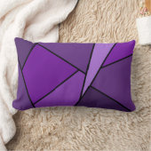 抽象芸術紫色のポリゴン ランバークッション (ブランケット)