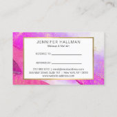 抽象芸術紫色の水色のフェイク金ゴールドダスト紹介 名刺 (裏面)