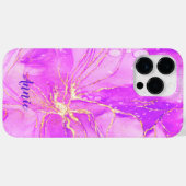 抽象芸術紫色の水色パーソナライズされた Case-Mate iPhoneケース (裏面 (横))