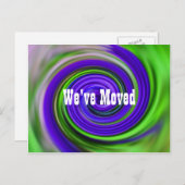 抽象芸術紫色の渦巻き旋回の新しいアドレス 案内ポストカード (正面/裏面)