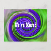 抽象芸術紫色の渦巻き旋回の新しいアドレス 案内ポストカード (正面)