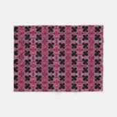 抽象芸術紫色の黒のパーセント記号フラクタルパターン フリースブランケット (正面(横))