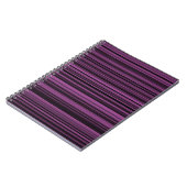 抽象芸術紫色の黒ストライプ色 ノートブック (左側)