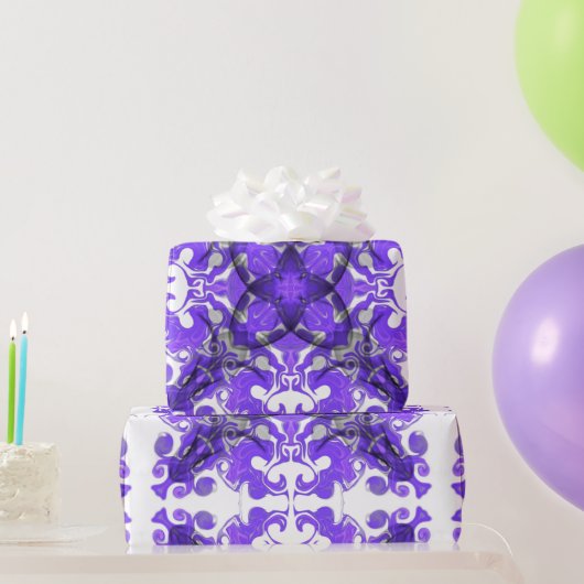 抽象芸術紫色マンダラサイケデリックラ ラッピングペーパー (パーティーギフト)