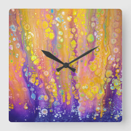 抽象芸術紫色 スクエア壁時計