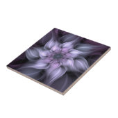 抽象芸術紫花紫フローラテーマ タイル (側面)
