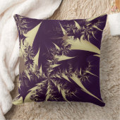 抽象芸術紫金ゴールドフラクタル クッション (ブランケット)