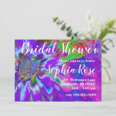 抽象芸術紫青フローラサンフラワーレトロファンキーク 招待状 (スタンド正面)