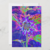 抽象芸術紫青フローラサンフラワーレトロファンキーク 招待状 (裏面)