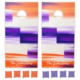 抽象芸術紫、オレンジ、白の幾何学的モノグラム