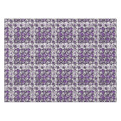 抽象芸術紫、グレー、黒の円のパターン テーブルクロス (正面(横))