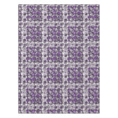 抽象芸術紫、グレー、黒の円のパターン テーブルクロス (正面)