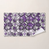 抽象芸術紫、グレー、黒の円のパターン バスタオルセット (ハンドタオル)