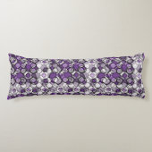 抽象芸術紫、グレー、黒の円のパターン ボディピロー (正面)