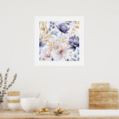 抽象芸術紫 ポスター (キッチン)