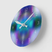 抽象芸術紫 ラウンド壁時計 (傾斜)
