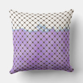 抽象芸術紫、白、青銅 クッション (裏面)