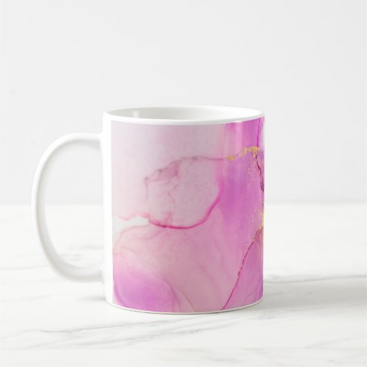 抽象芸術紫,薄紫,ピンク,金ゴールドの背景, WAL コーヒーマグカップ (左)
