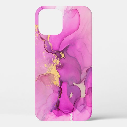 抽象芸術紫，薄紫，ピンク，金ゴールドの背景， WAL Case-Mate iPhoneケース (裏面)