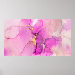 抽象芸術紫,薄紫,ピンク,金ゴールド背景,壁 ポスター