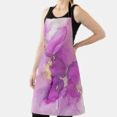 抽象芸術紫、金ゴールド：アクリルを混合する。 エプロン (インサイチュ)