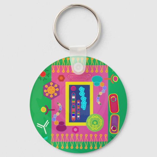 抽象芸術細胞生物学マティススタイル キーホルダー (正面)