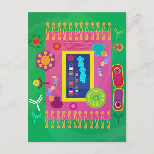 抽象芸術細胞生物学マティススタイル ポストカード (正面)