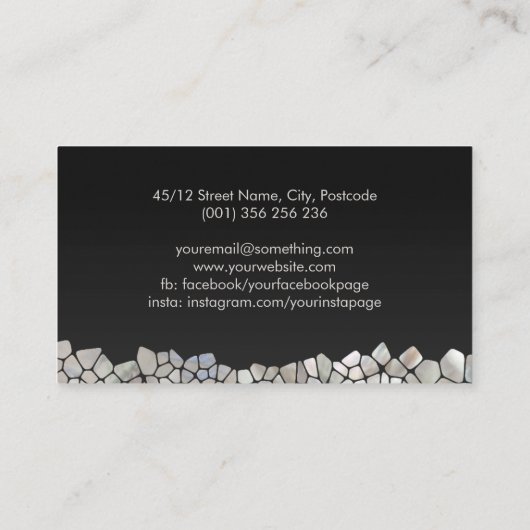 抽象芸術細胞 – 真珠の母 名刺 (裏面)