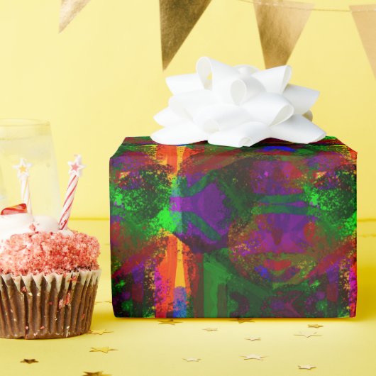 抽象芸術組成 ラッピングペーパー (誕生日パーティー)