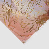 抽象芸術組織パップ上の金カラフル箔花模様 薄葉紙 (詳細)