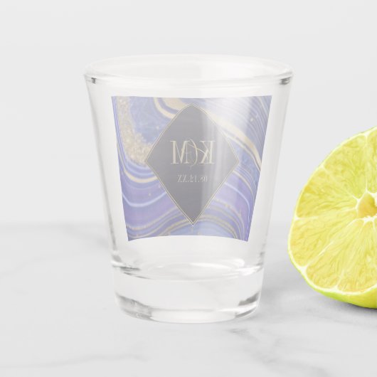 抽象芸術結婚アゲートの真夜中ID827 ショットグラス (裏面)