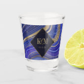 抽象芸術結婚アゲートの真夜中ID827 ショットグラス (正面)