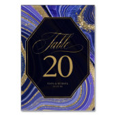 抽象芸術結婚アゲートの真夜中ID827 テーブルナンバー (裏面)