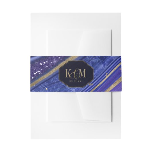 抽象芸術結婚アゲートの真夜中ID827 招待状ベリーバンド (正面例)