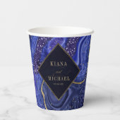 抽象芸術結婚アゲートの真夜中ID827 紙コップ (裏面)