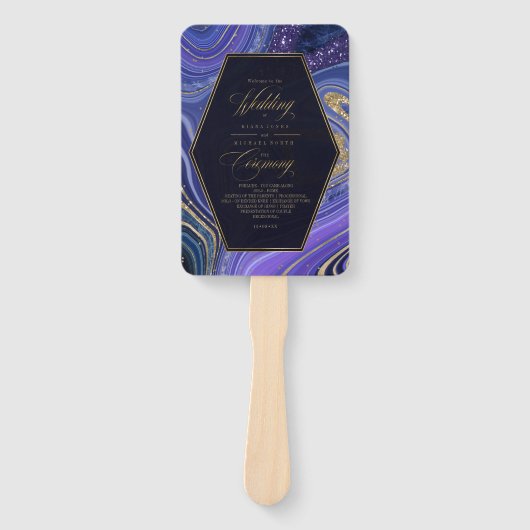 抽象芸術結婚アゲート式真夜中ID827 ハンドファン (正面)