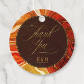 抽象芸術結婚アゲート感謝ホットオレンジID827 フェイバータグ (正面)