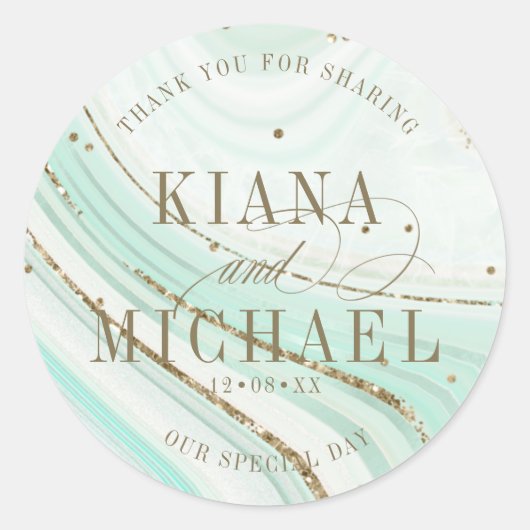 抽象芸術結婚アゲートV1ミントID827 ラウンドシール (正面)