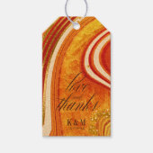 抽象芸術結婚アゲートV2ホットオレンジID827 ギフトタグ (正面)